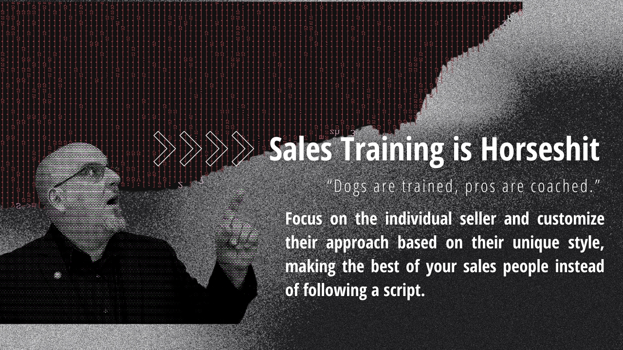 Sales Training is Horseshit. Bionic Sales promotional graphic.